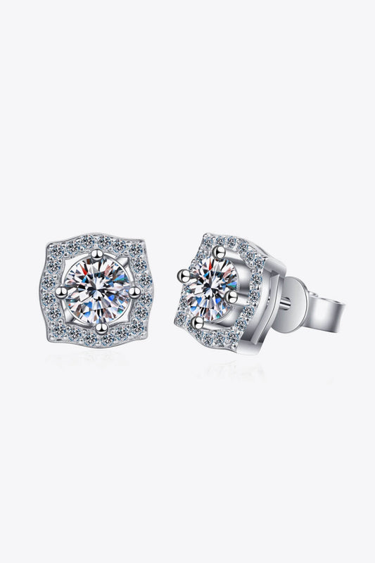 1 Carat Total Moissanite Geometric Stud Earrings Preorder