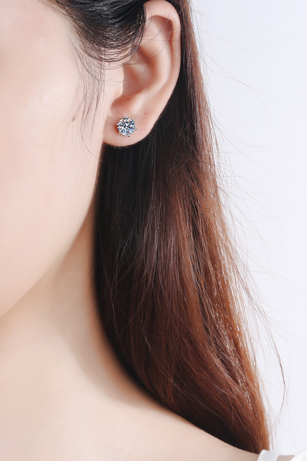 2 Carat Total Moissanite Stud Earrings Preorder