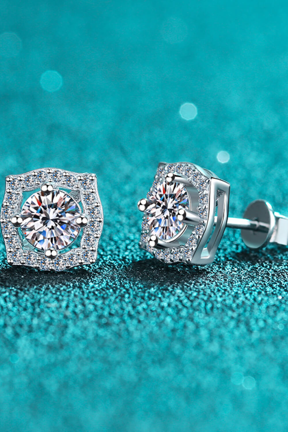 1 Carat Total Moissanite Geometric Stud Earrings Preorder