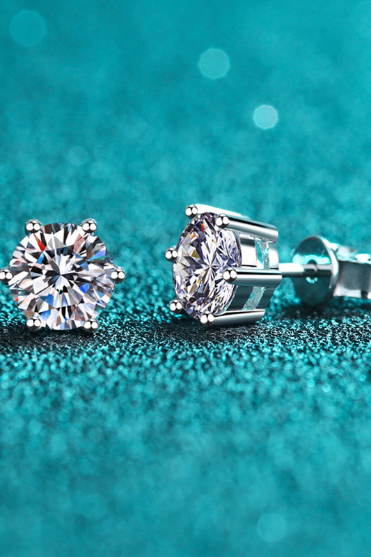 2 Carat Total Moissanite Stud Earrings Preorder
