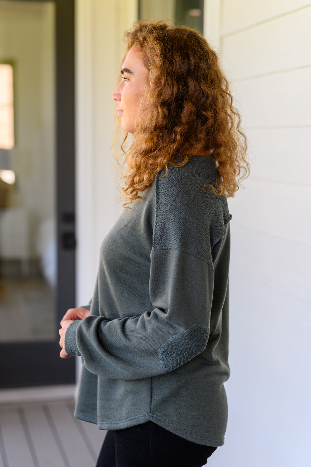 Just Say So Long Sleeve Top in Forest Green