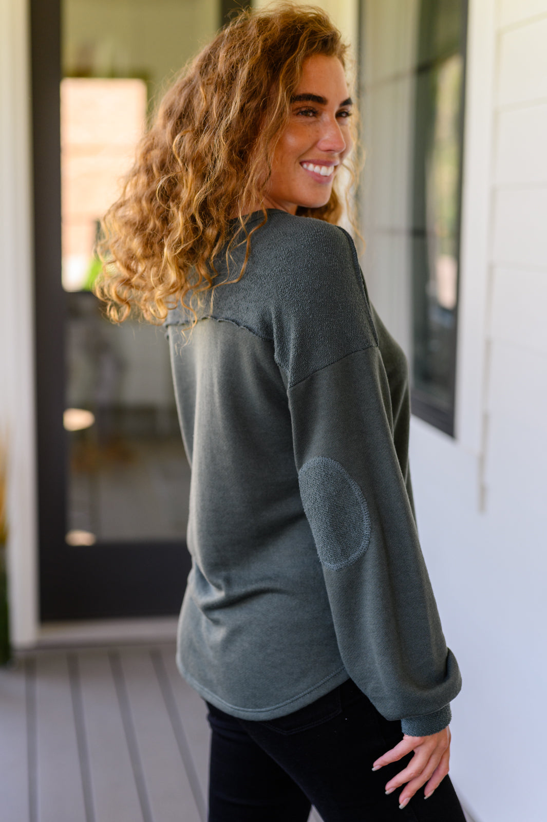 Just Say So Long Sleeve Top in Forest Green