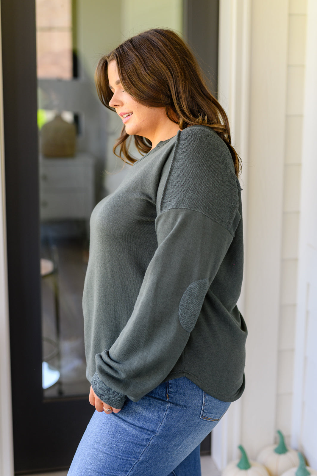 Just Say So Long Sleeve Top in Forest Green