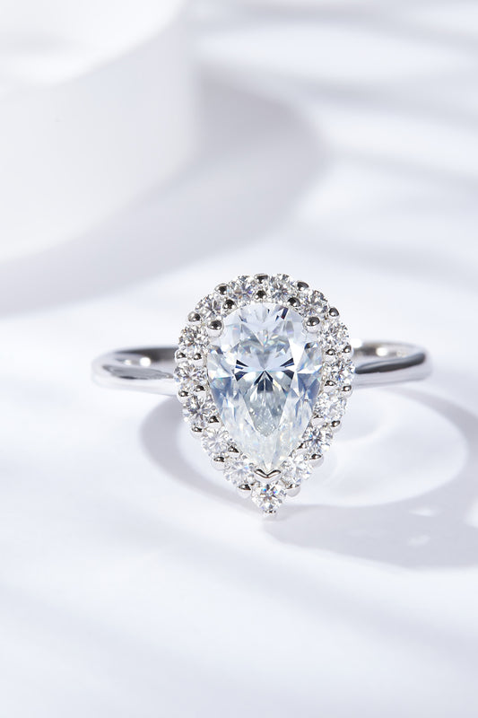 1.5 Carat Moissanite Teardrop Ring Preorder