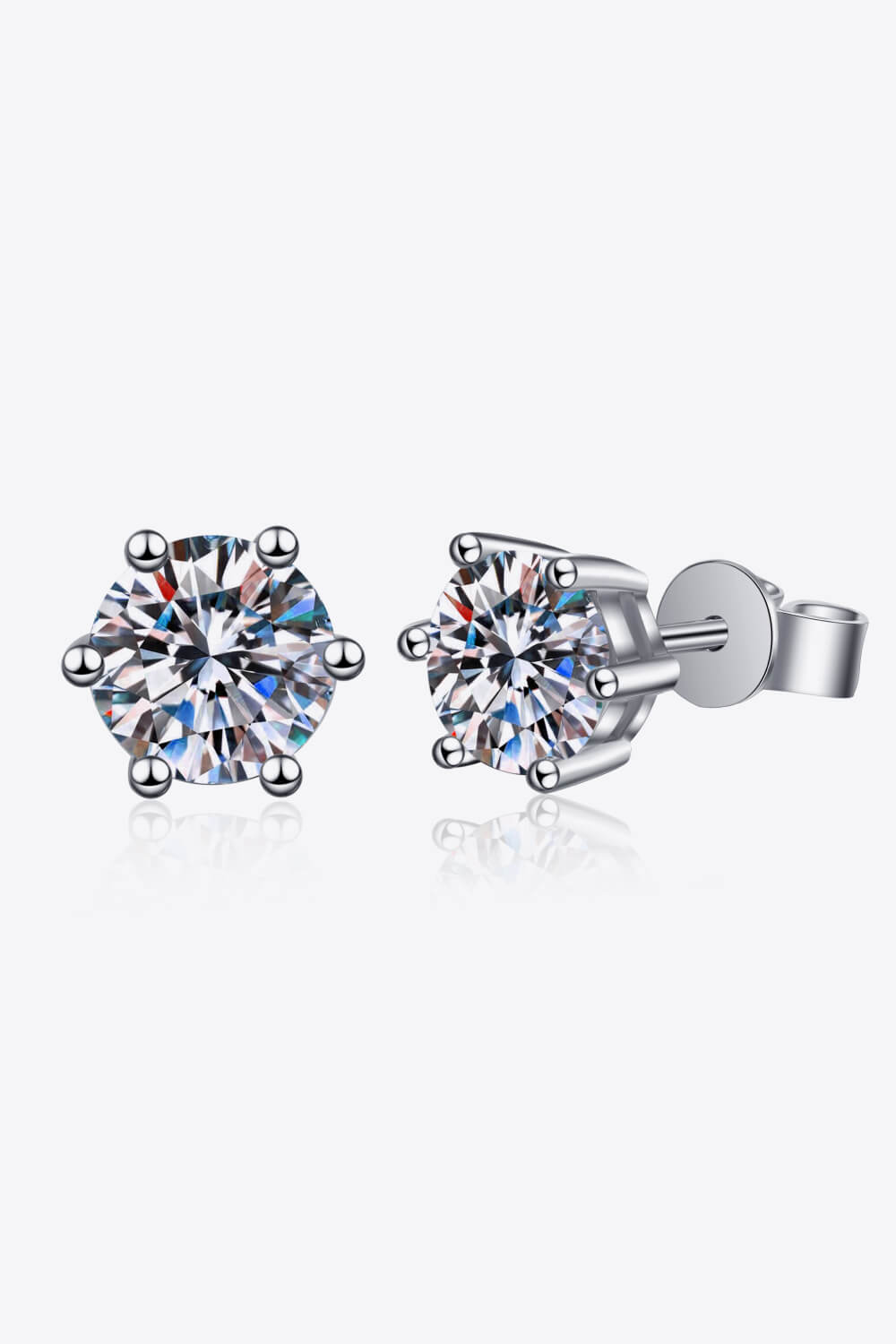 2 Carat Total Moissanite Stud Earrings Preorder