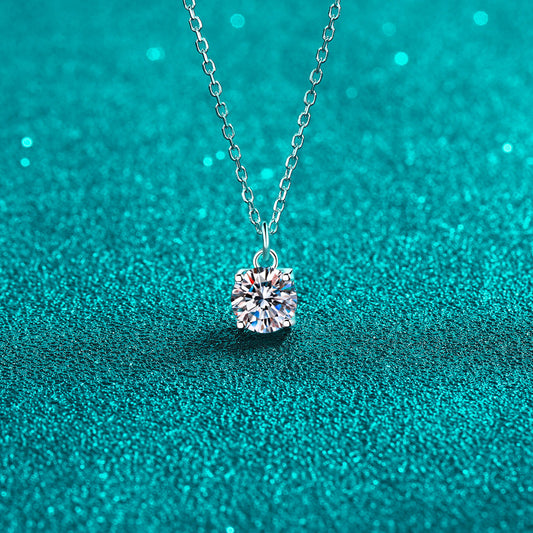 1 Carat Moissanite 925 Sterling Silver Necklace Preorder