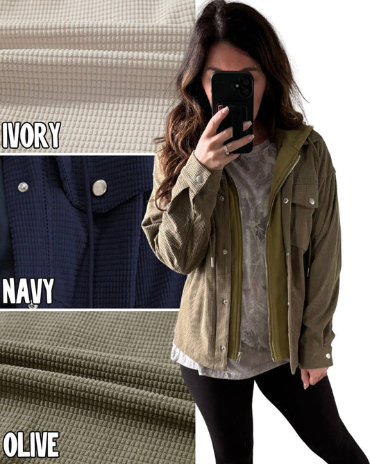 PREORDER: Cozy Grid Hooded Jacket