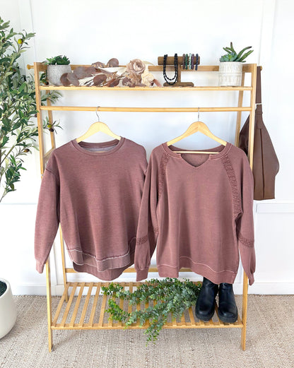 Vintage Wash Pullover - Brown