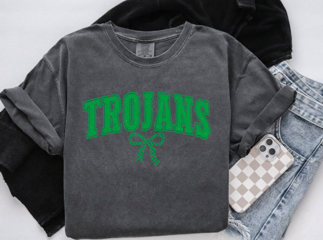 Trojans Checkered Bow Tee Preorder