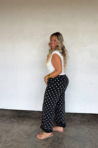 PREORDER: Polka Dot Black Denim, Early September Arrival