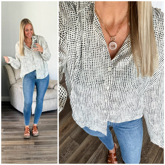 Terms of Endearment Dolman Sleeve Button Up