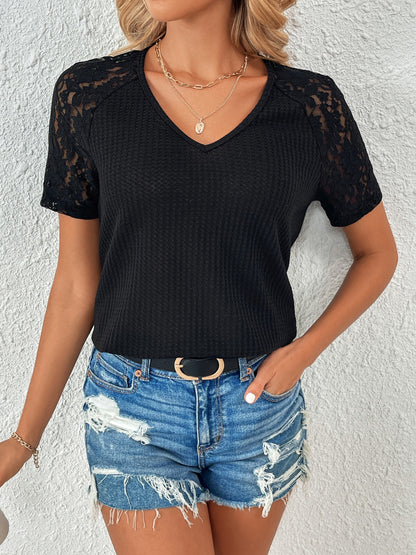 PREORDER: Lace Detail V-Neck