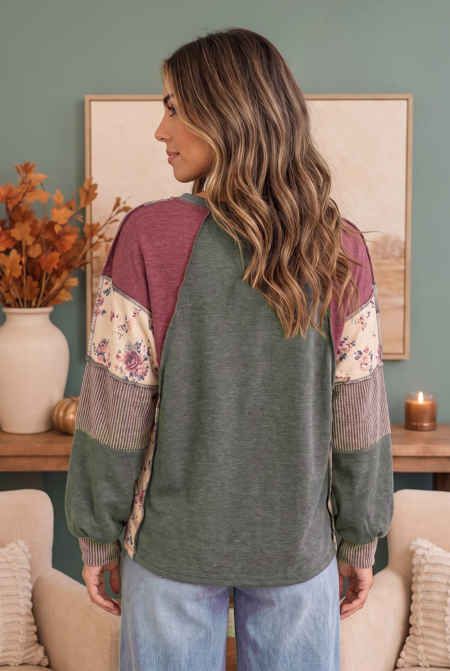 Patchwork Floral Raglan