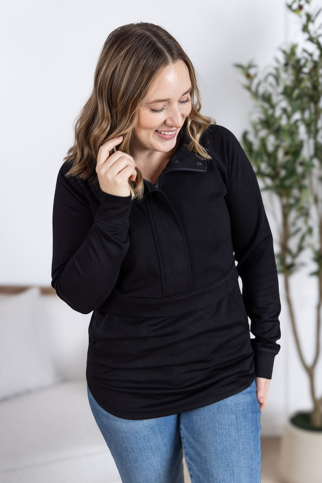 Mia Scuba Halfzip - Black