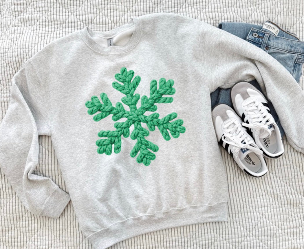 Faux Yarn Snowflake Sweatshirt Preorder