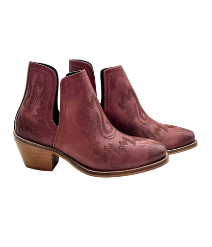 Booties in Burgundy