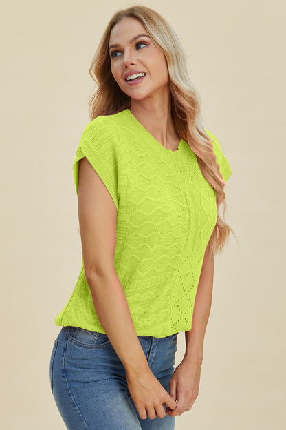 PREORDER: Cable-Knit Cap Sleeve Sweater