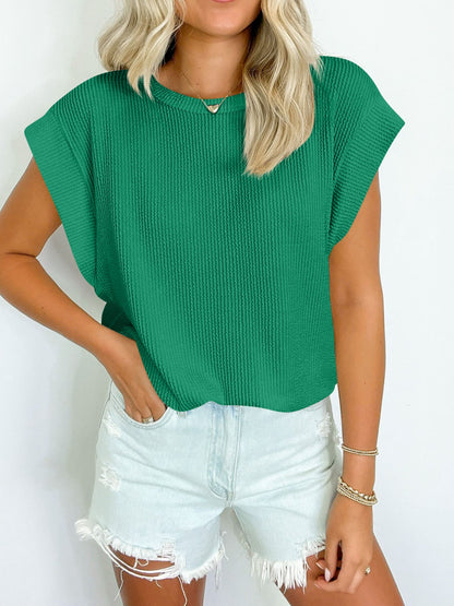 PREORDER: Textured Cap Sleeve Top