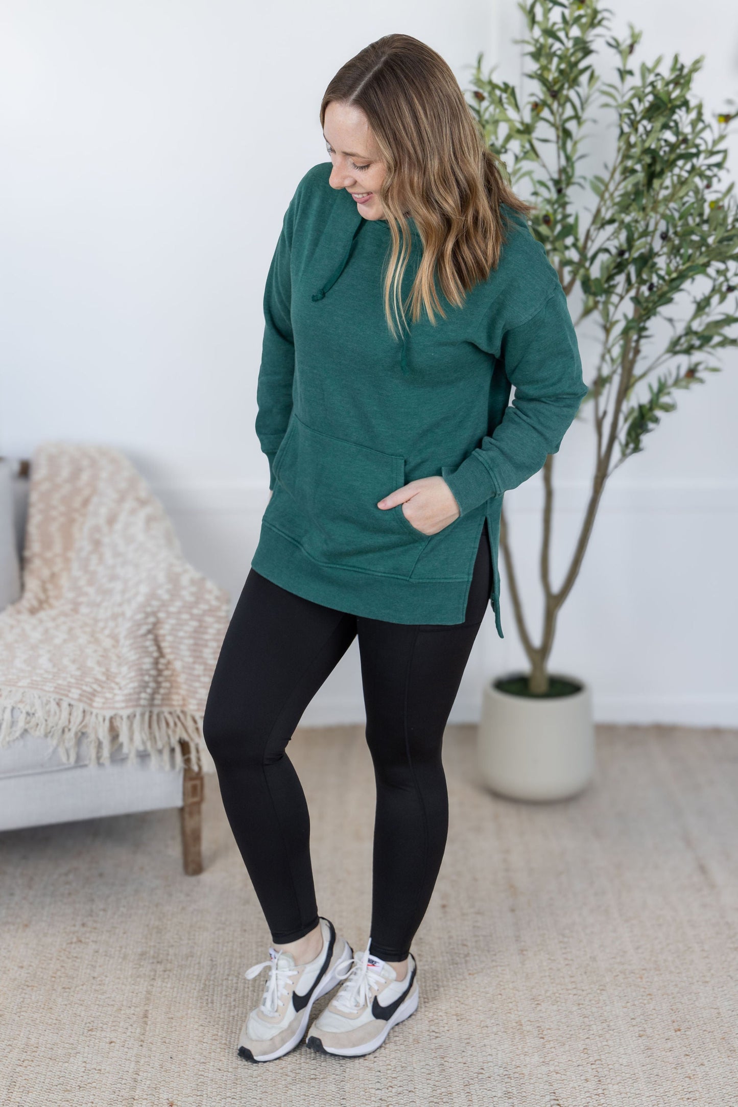 Vintage Wash Hoodie - Hunter Green