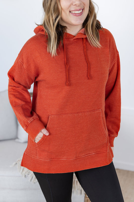 Vintage Wash Hoodie - Rust