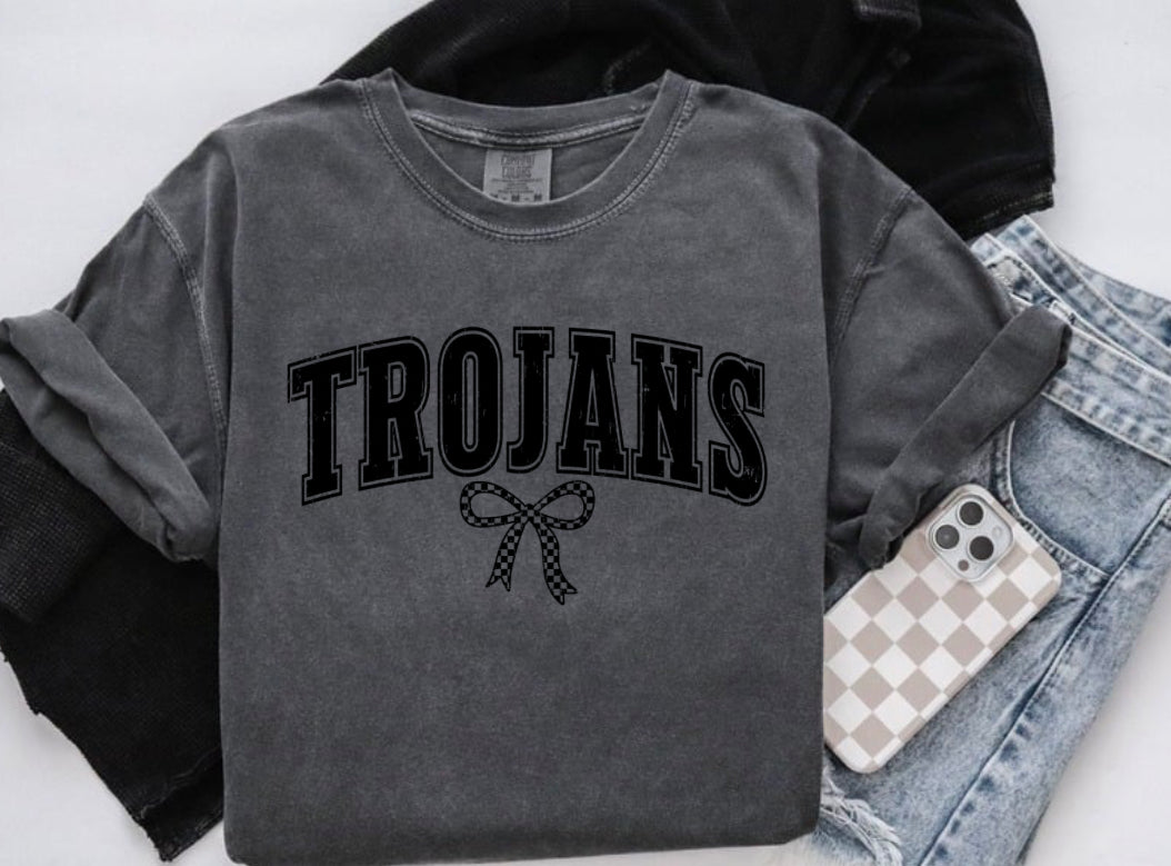 Trojans Checkered Bow Tee Preorder