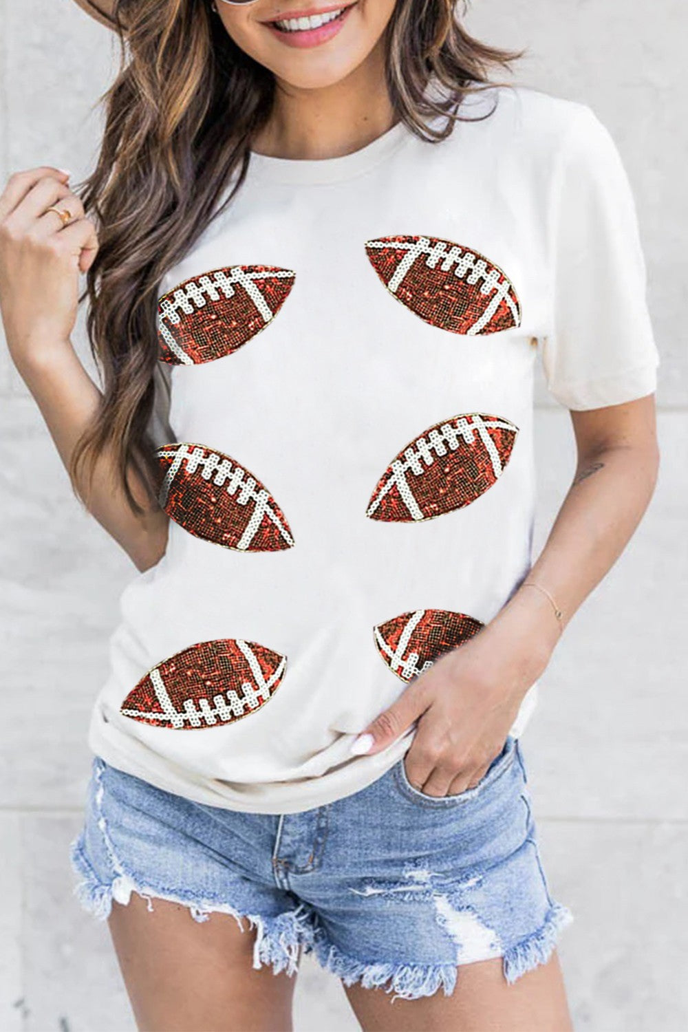 PREORDER: Sequin Football Tee