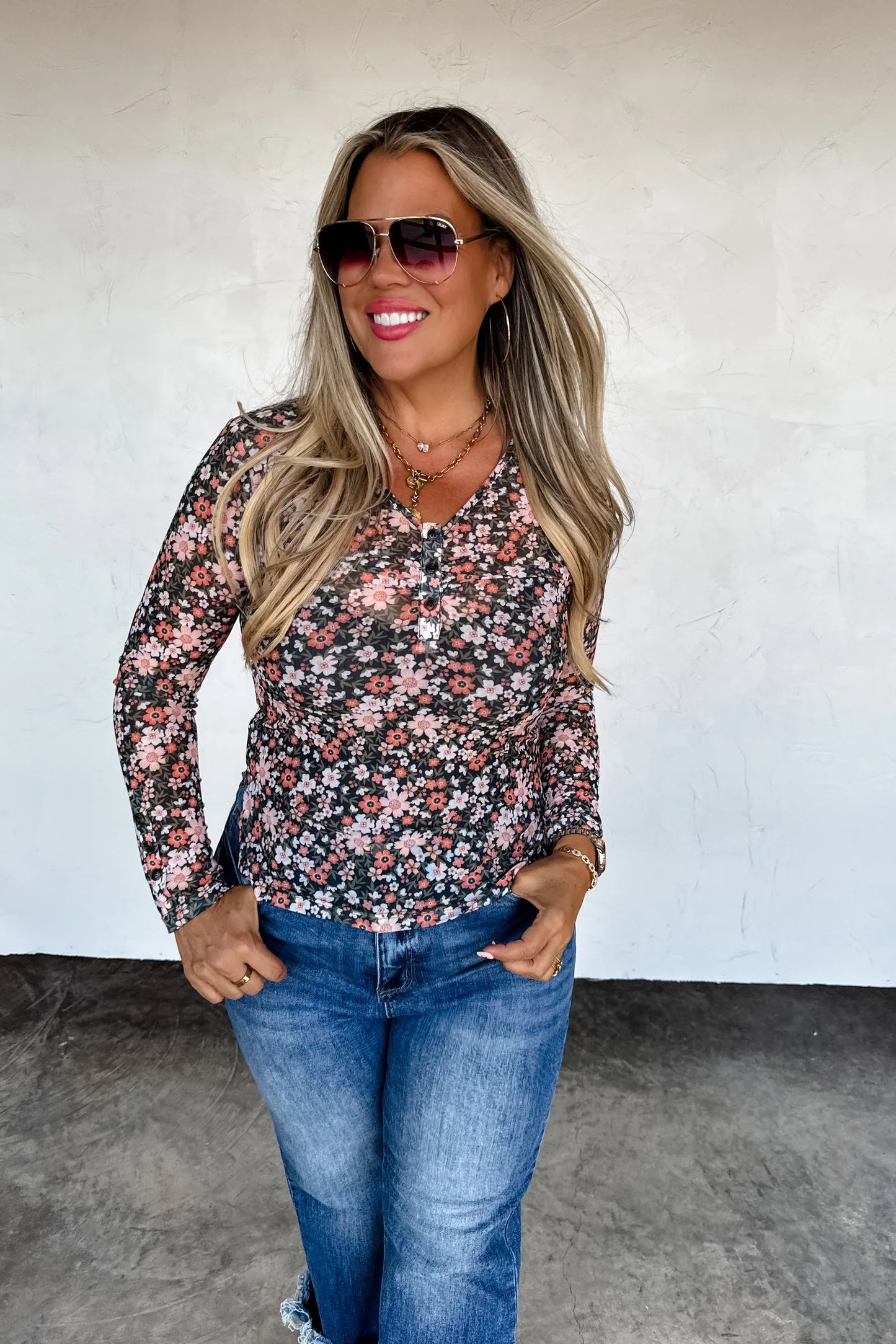 PREORDER: Annie Vneck Mesh Top, Late November Arrival