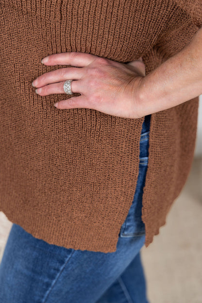 Annie Open Knit Top - Brown