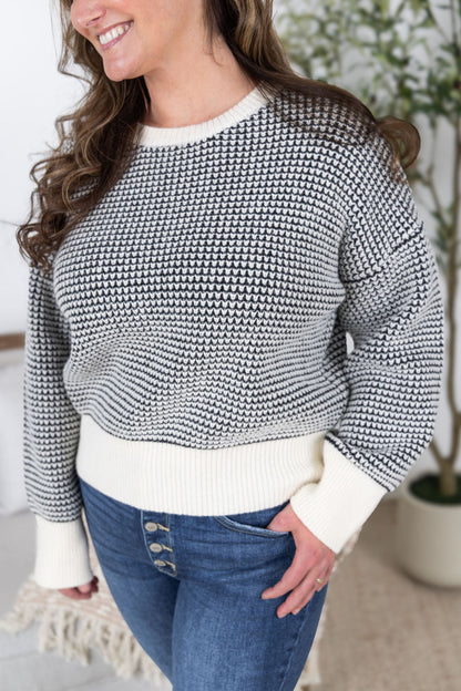 Charlotte Sweater, Black and Cream