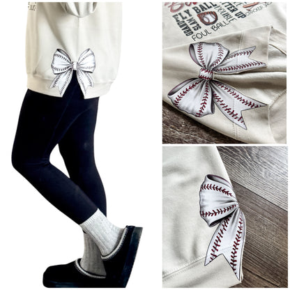 Baseball Bow Cut Out Sweatshirt Preorder