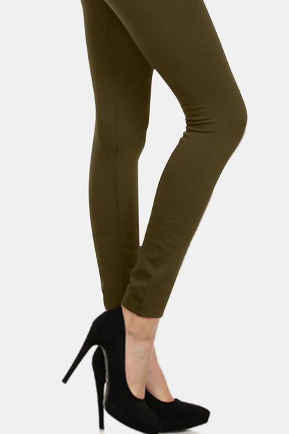 Olive Seamless High Waist Fleece Leggings