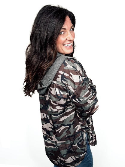 Preorder: Arbor Edge Camo Hooded Shacket