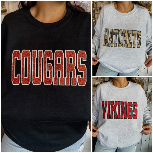 Glitter Embroidery Sweatshirt Preorder (customizable)