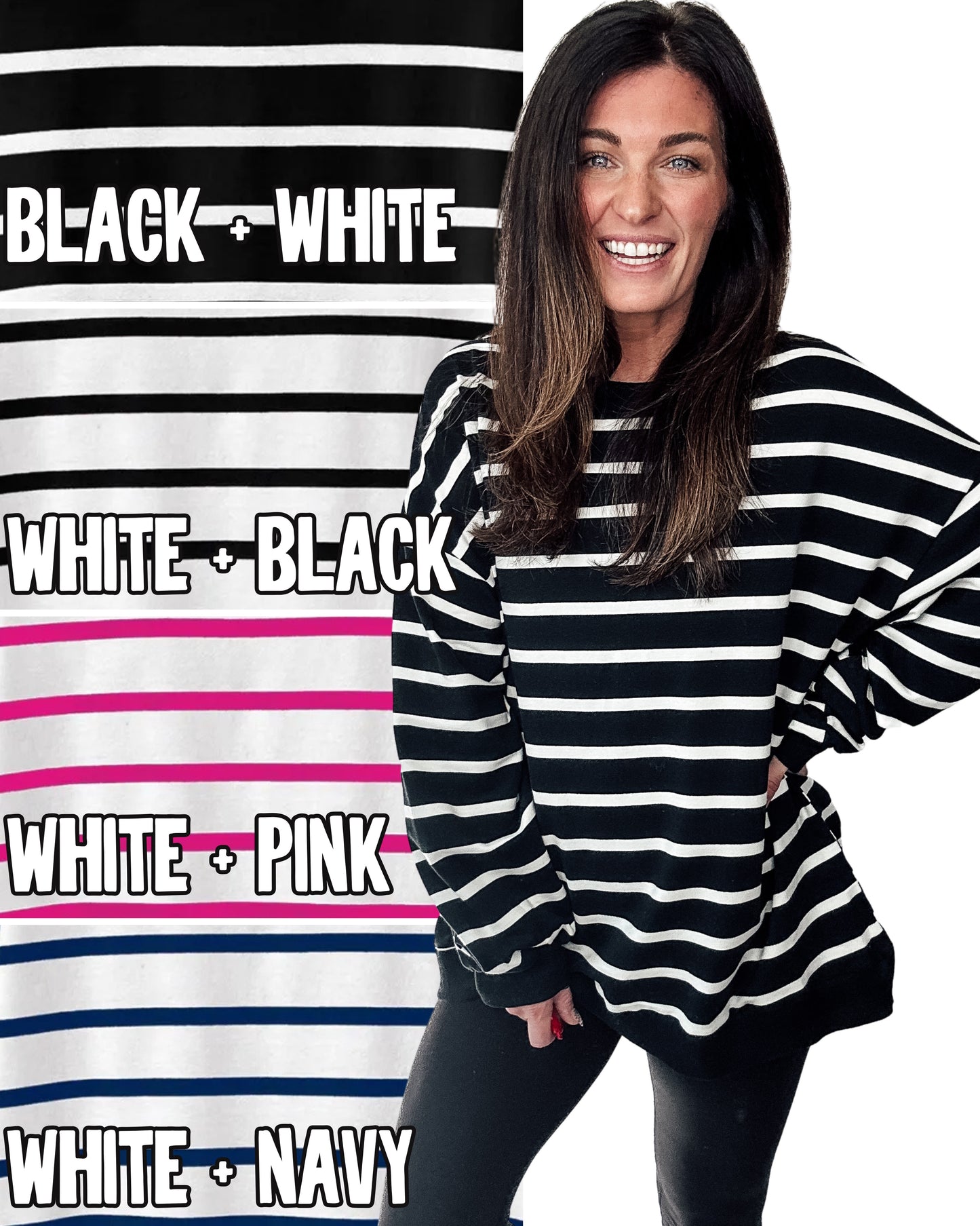 PREORDER: Oversized Striped Pullover in Three Colors