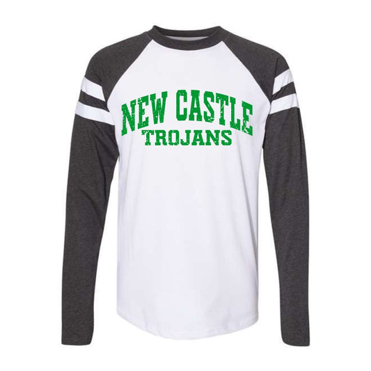 NC Trojans Long Sleeve Preorder, White/Charcoal