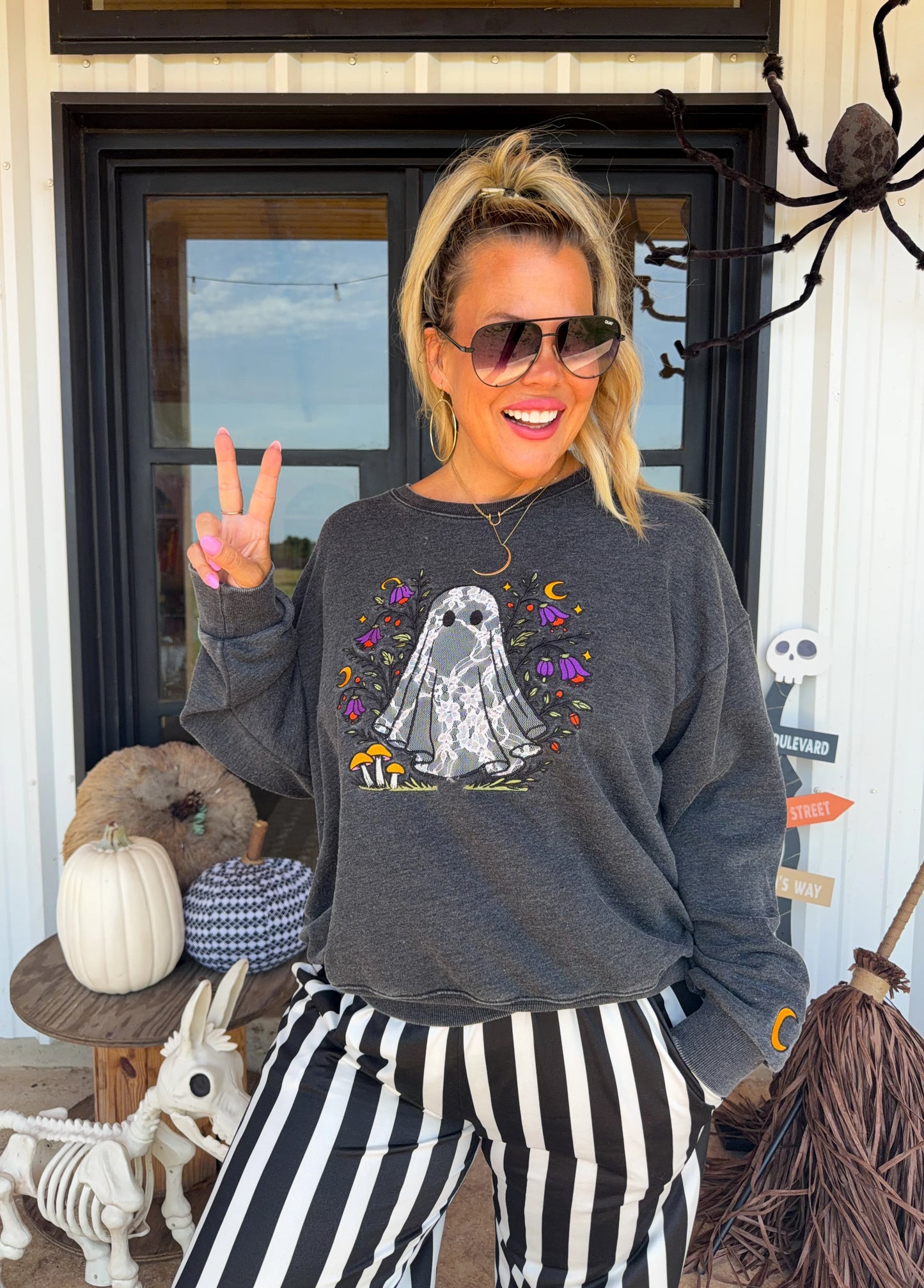 PREORDER: Ghost Embroidery Pullover, Early September Arrival