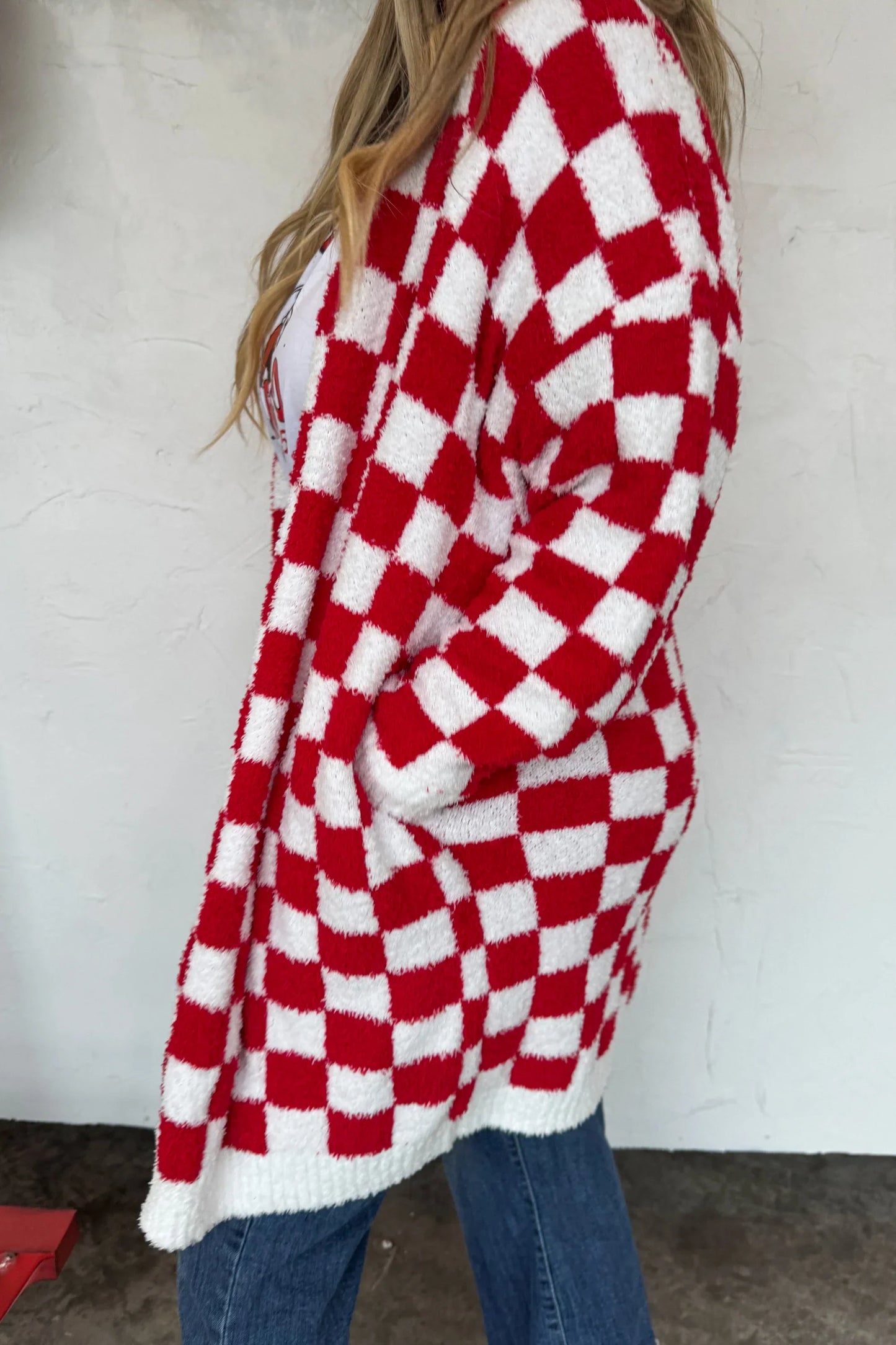 PREORDER: Red Checkered Cardigan, Late October Arrival