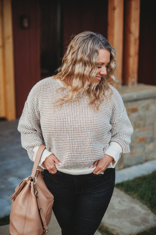 Charlotte Sweater - Mocha and Cream