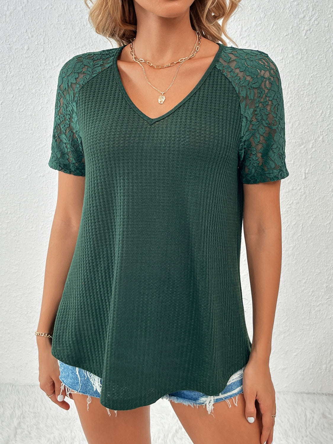 PREORDER: Lace Detail V-Neck