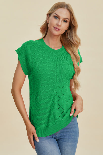 PREORDER: Cable-Knit Cap Sleeve Sweater