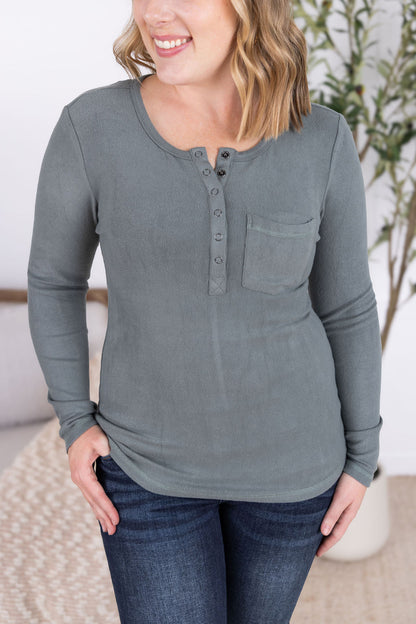 Long Sleeve Top - Dusty Jade
