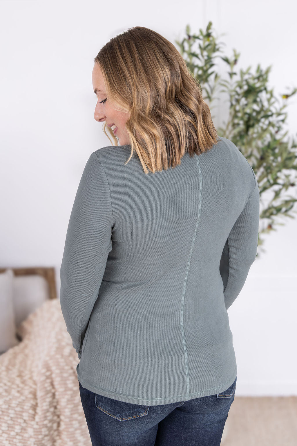 Long Sleeve Top - Dusty Jade