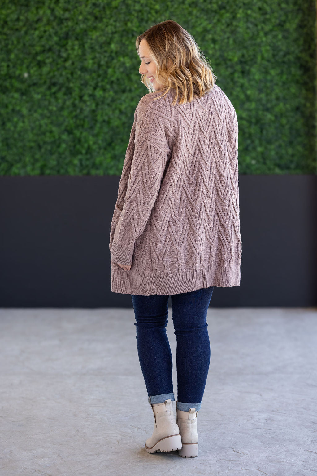 Brooks Button Sweater Cardigan - Light Mocha