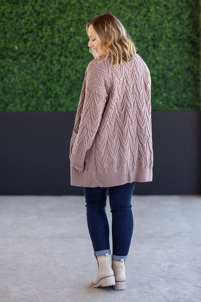 Brooks Button Sweater Cardigan - Light Mocha