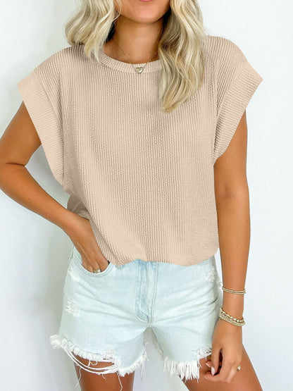 PREORDER: Textured Cap Sleeve Top