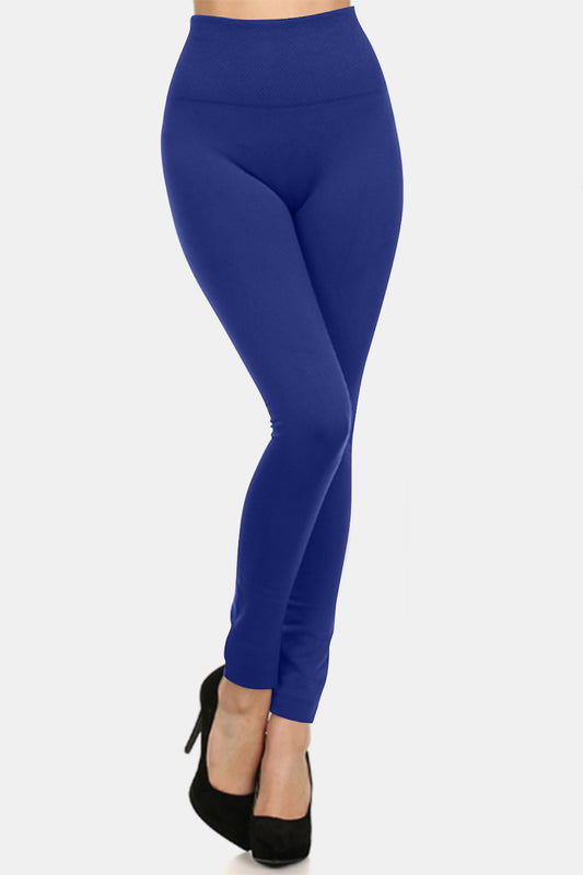 Navy Seamless High Waist Fleece Leggings