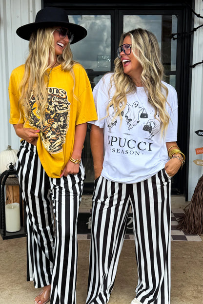 PREORDER: Black Vertical Vibes Stripe Pants, Early September Arrival