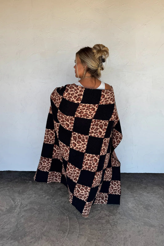 PREORDER: Leopard Checker Blanket, Early December Arrival