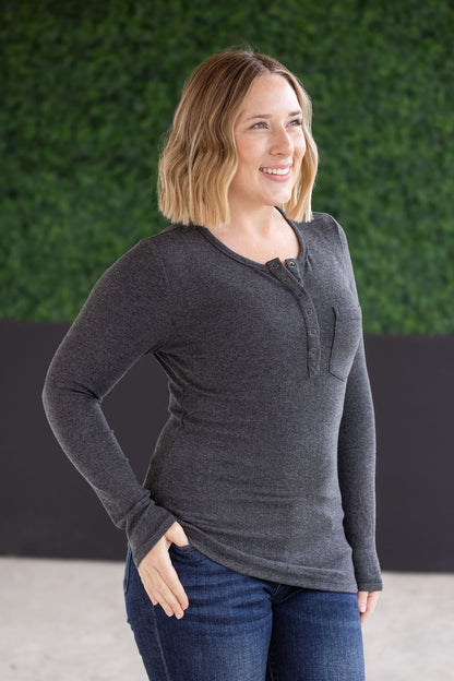 Long Sleeve Top - Charcoal