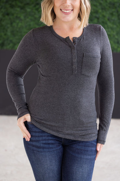 Long Sleeve Top - Charcoal